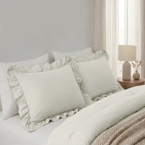 Sleeptime Lazy Dekbed Ruffles Gebroken Wit