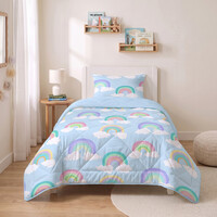 Sleeptime Lazy Kids Dekbed Regenboog Blauw 140 x 200