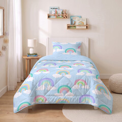 Sleeptime Lazy Kids Dekbed Regenboog Blauw 140 x 200 + kussensloop