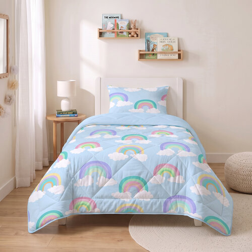 Sleeptime Lazy Kids Dekbed Regenboog Blauw 140 x 200