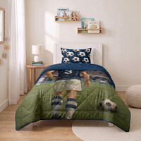 Sleeptime Lazy Kids Dekbed Voetbal ster Blauw 140 x 200