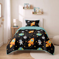 Sleeptime Lazy Kids Dekbed Astronaut Zwart 140 x 200