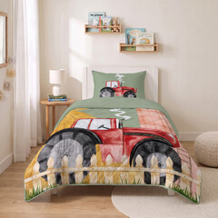 Sleeptime Lazy Kids Dekbed Traktor Groen 140 x 200 + kussensloop