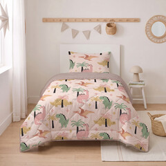 Sleeptime Lazy Kids Dekbed Dino Zand 140 x 200 + kussensloop