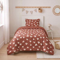 Sleeptime Lazy Kids Dekbed Hartjes Rood 140 x 200