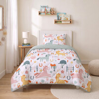 Sleeptime Lazy Kids Dekbed Paardjes Wit 140 x 200