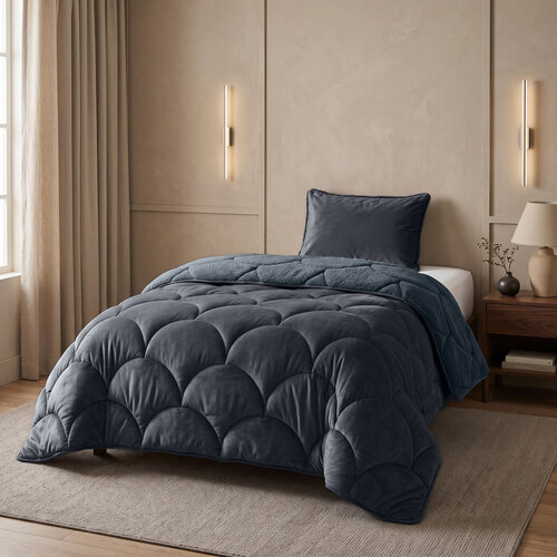 Sleeptime Lazy Teddy/Velvet Antraciet + kussensloop/kussenslopen