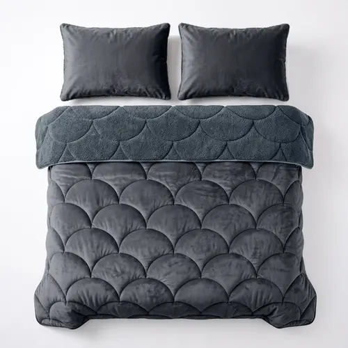 Sleeptime Lazy Teddy/Velvet  Antraciet + kussensloop/kussenslopen