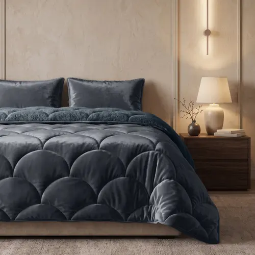 Sleeptime Lazy Teddy/Velvet  Antraciet + kussensloop/kussenslopen