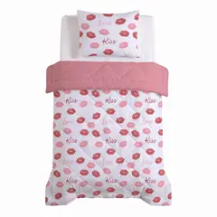 Sleeptime Lazy Kids Dekbed Kusjes Wit 140 x 200 + kussensloop