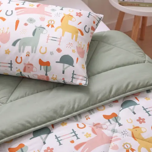 Sleeptime Lazy Kids Dekbed Paardjes Wit 140 x 200