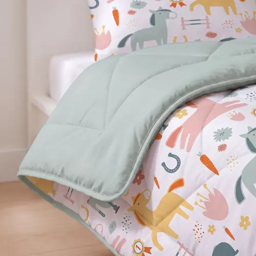 Sleeptime Lazy Kids Dekbed Paardjes Wit 140 x 200