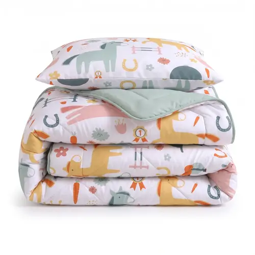 Sleeptime Lazy Kids Dekbed Paardjes Wit 140 x 200