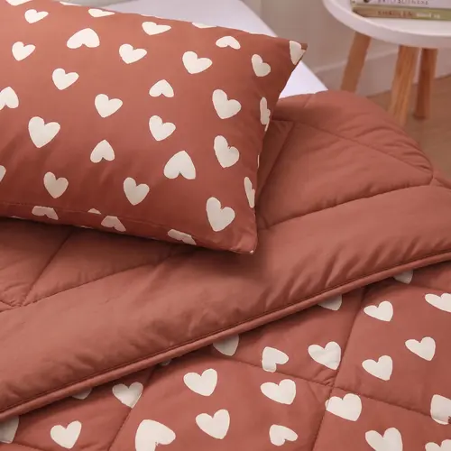 Sleeptime Lazy Kids Dekbed Hartjes Rood 140 x 200