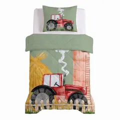 Sleeptime Lazy Kids Dekbed Traktor Groen 140 x 200 + kussensloop