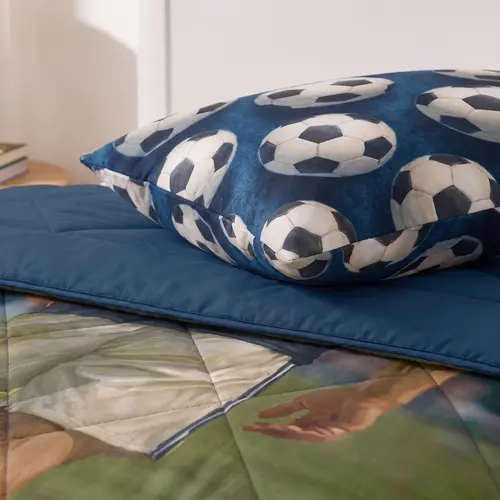Sleeptime Lazy Kids Dekbed Voetbal ster Blauw 140 x 200