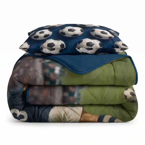 Sleeptime Lazy Kids Dekbed Voetbal ster Blauw 140 x 200