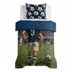 Sleeptime Lazy Kids Dekbed Voetbal ster Blauw 140 x 200