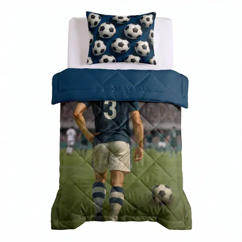 Sleeptime Lazy Kids Dekbed Voetbal ster Blauw 140 x 200