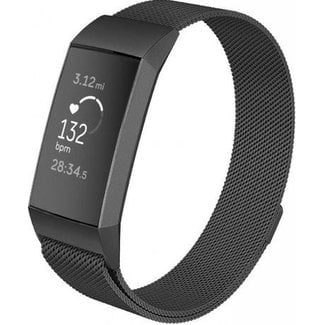 Marca 123watches Fitbit Charge 3 & 4 banda milanese - nero
