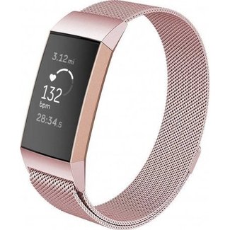 Marca 123watches Fitbit Charge 3 & 4 banda milanese - rosa