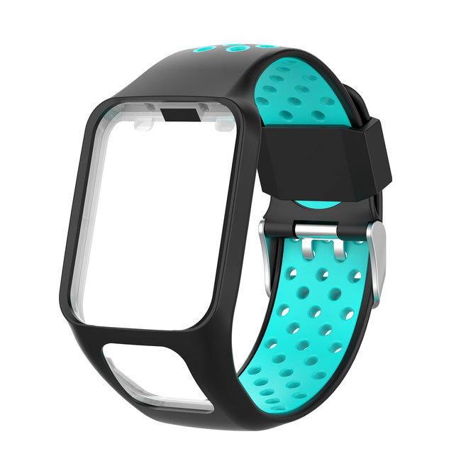 TomTom Runner / Spark / Adventure cinturino con doppia fibbia in silicone - nero tahou blu