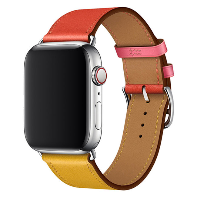 Apple Watch in pelle sing tour - rosso giallo - 123watches.it