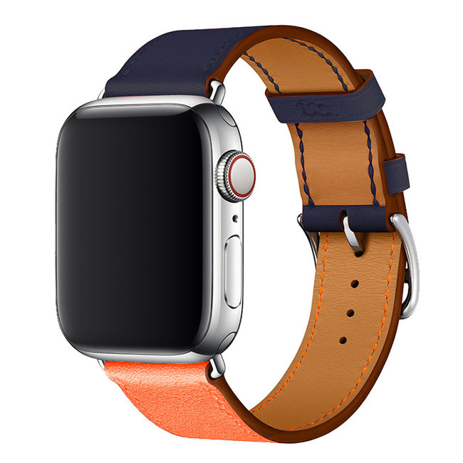 Apple Watch in pelle sing tour - blu arancione - 123watches.it