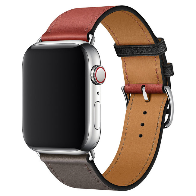 Apple Watch in pelle sing tour - rosso grigio - 123watches.it