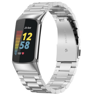 Marca 123watches Fitbit Charge 5 perline cinturino in acciaio - argento