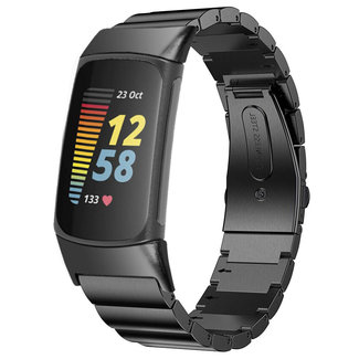 Marca 123watches Fitbit Charge 5 cinturino a maglie d'acciaio - nero