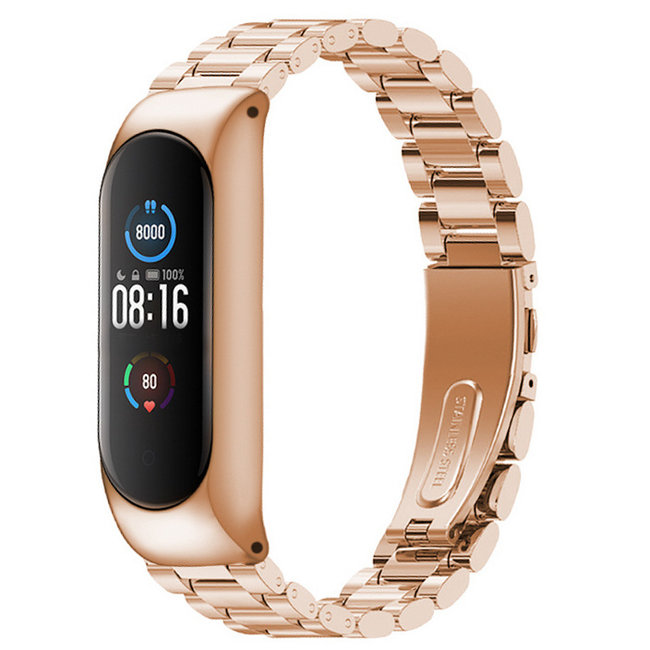 Xiaomi Mi band 3/4/5/6 perline cinturino in acciaio - opaco oro ro -  123watches.it