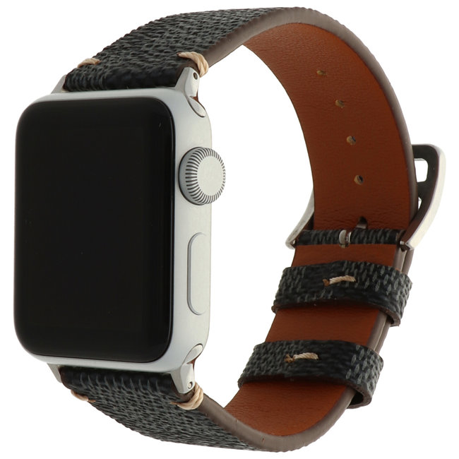 Apple Watch fascia a griglia in pelle - nero