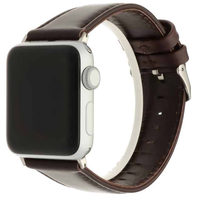 Apple watch banda genuina in pelle - scuro marrone - 123watches.it