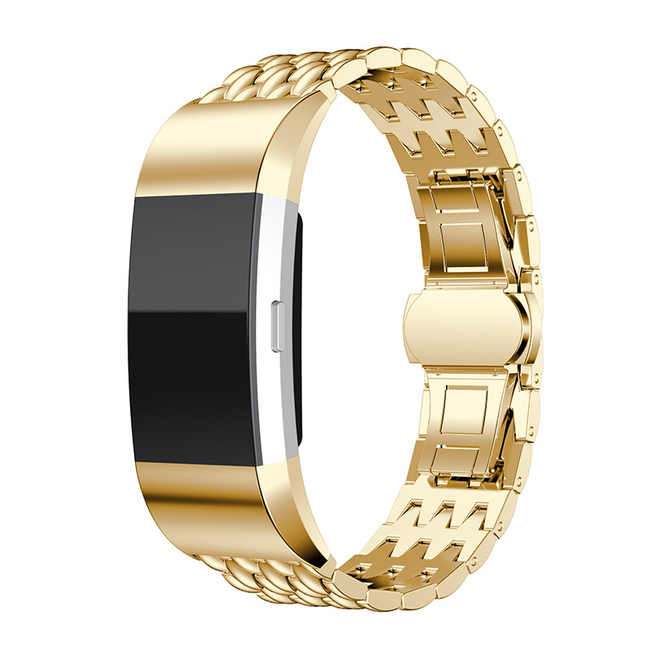 Fitbit Charge 3 & 4 cinturino a maglie in acciaio dragon - oro