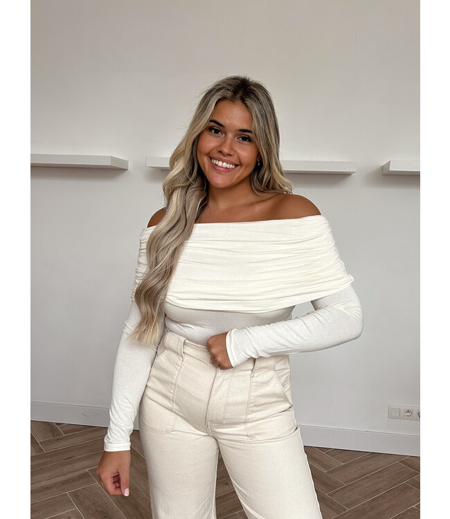 OFF SHOULDER TOP - CREME