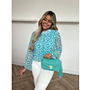 melly blouse - turquoise print