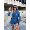 cut out playsuit - denim