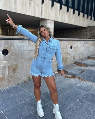 cut out playsuit - light denim