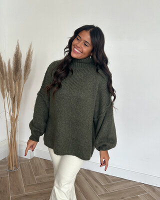 oversized knit - kaki