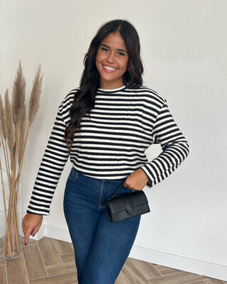 striped sweater - zwart