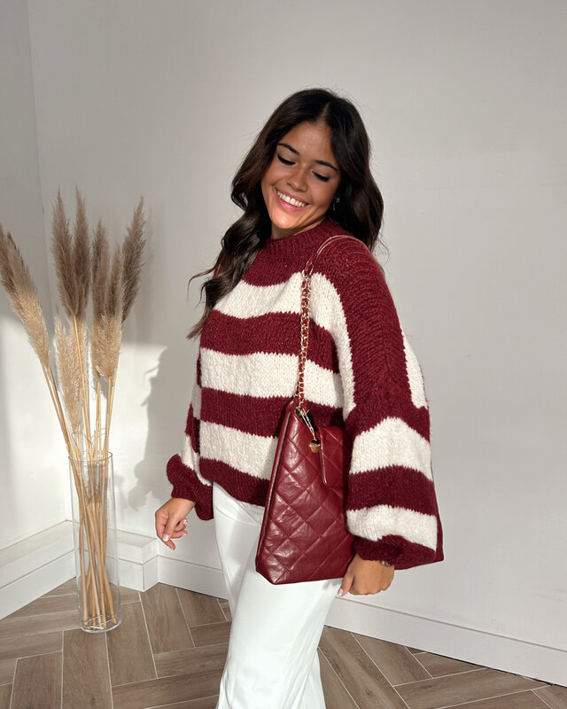 striped knit - bordeaux
