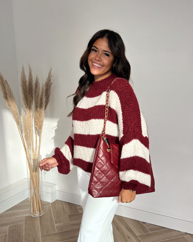 striped knit - bordeaux
