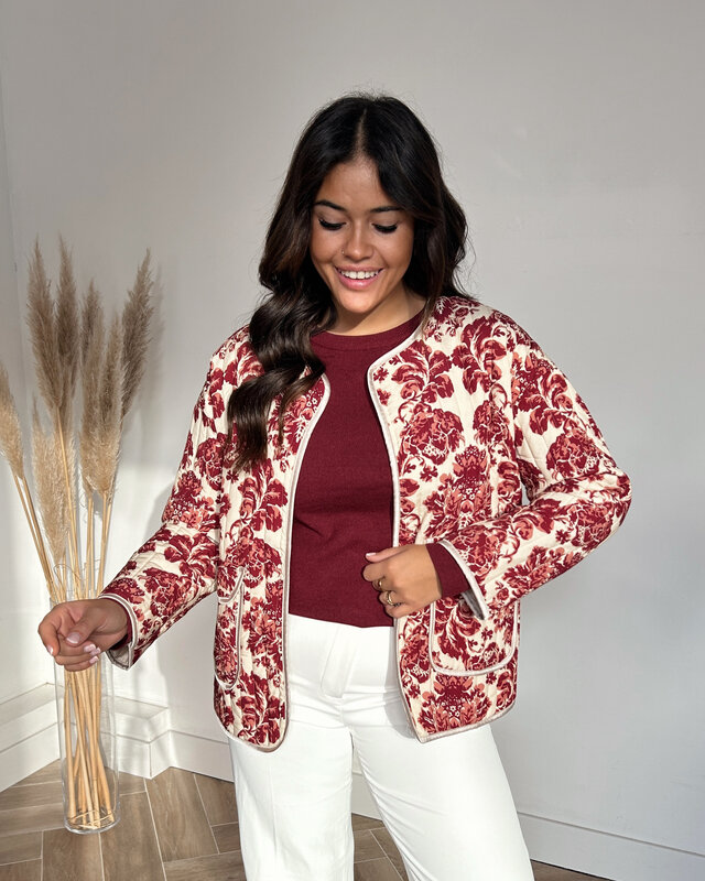 bordeaux print vestje