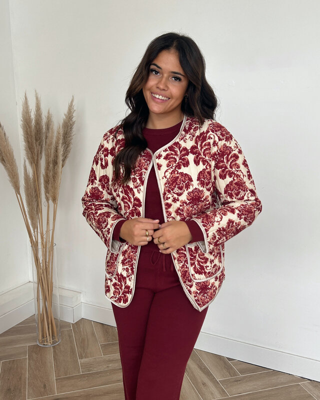 bordeaux print vestje