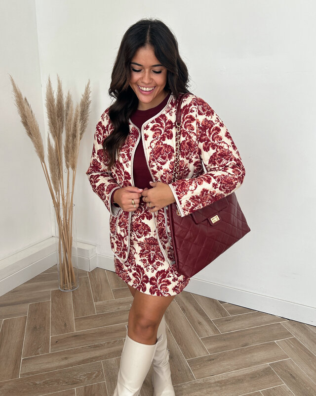 bordeaux print vestje