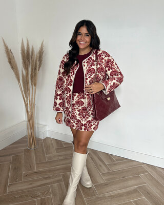 bordeaux print rokje