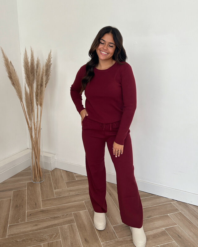 bordeaux knit broek