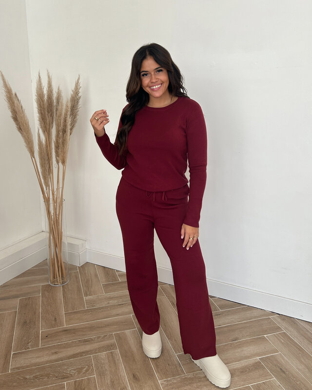bordeaux knit broek