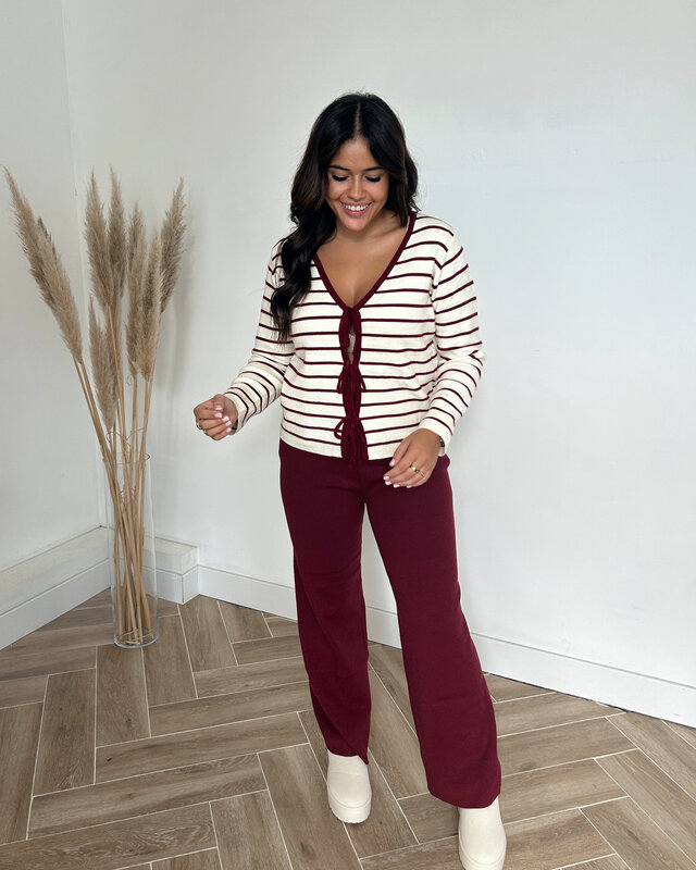 bordeaux knit broek